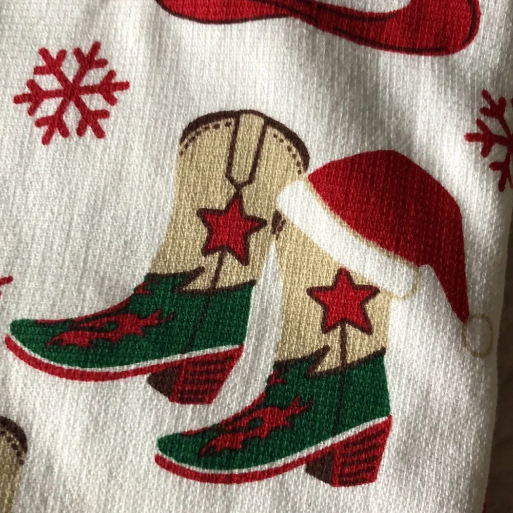 NEW Western Cowboy Boots Christmas Holiday Kitchen Towel Set